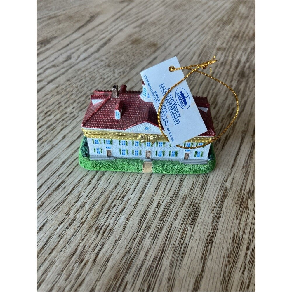 Collectible Mount Vernon Hinged Box Ornament 2008 George Washington No Box